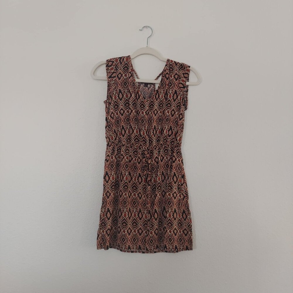 Tribal print Cinched waist mini dress